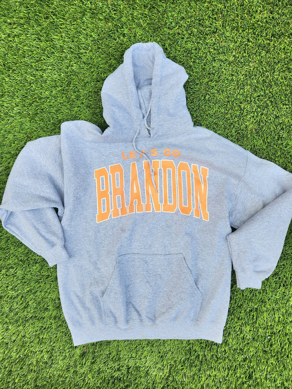 Let's Go Brandon Hoodie - Grey Men's Pullover Sweatshirt